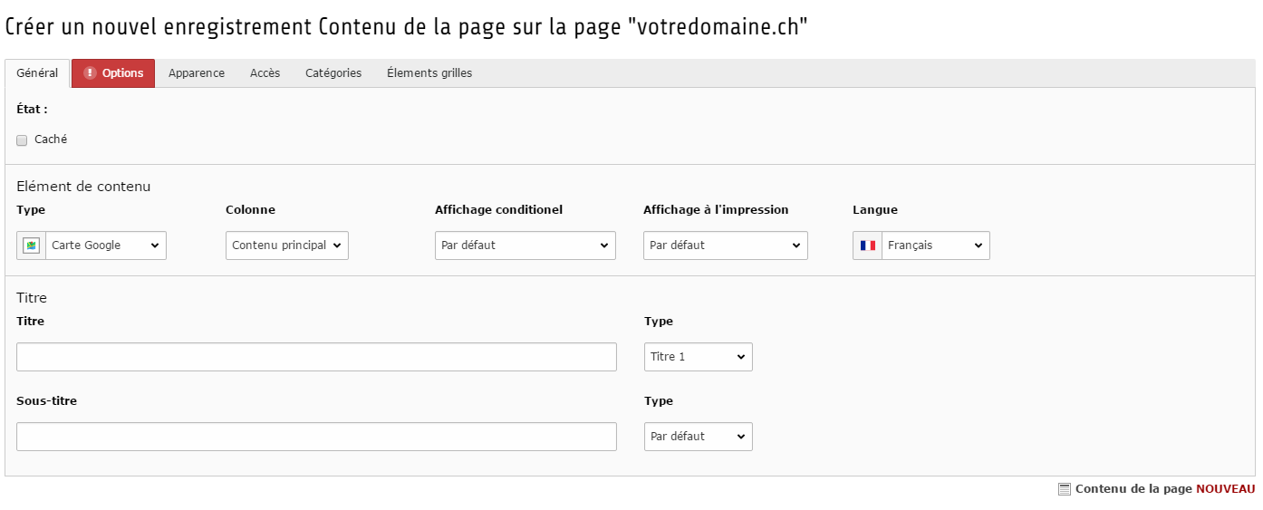 Création Carte Google