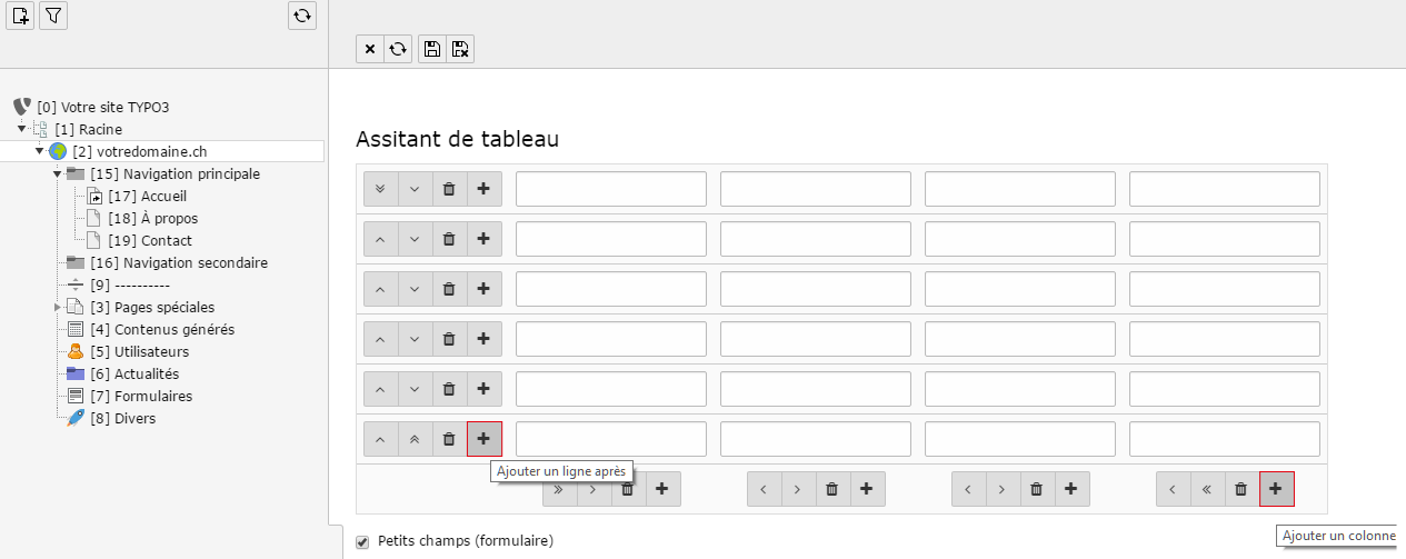 Création Tableau