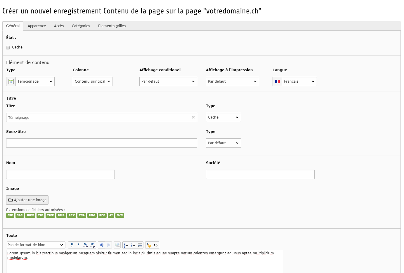 Création Témoignage
